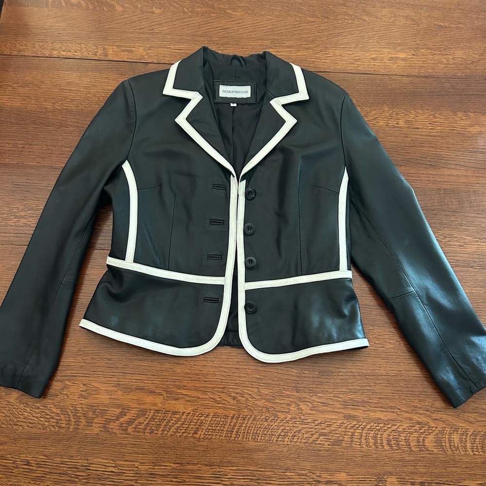 Women's Black and White Jacket - Picture 2 of 8